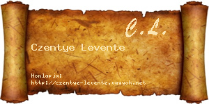 Czentye Levente névjegykártya